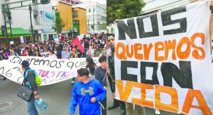 Jóvenes estudiantes marchan clamando vivir sin miedo, en Toluca. Noticias en tiempo real