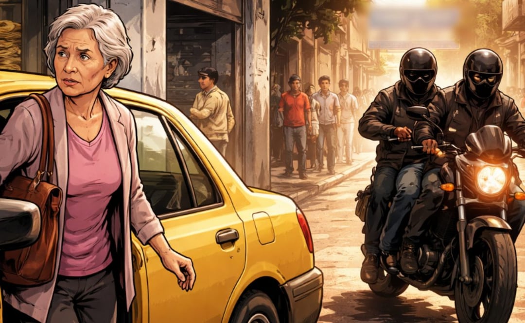 Por pleito de un terreno, sicarios ejecutan a abuelita de 65 años, tras bajar de un taxi en la GAM (Foto: Creada con IA)