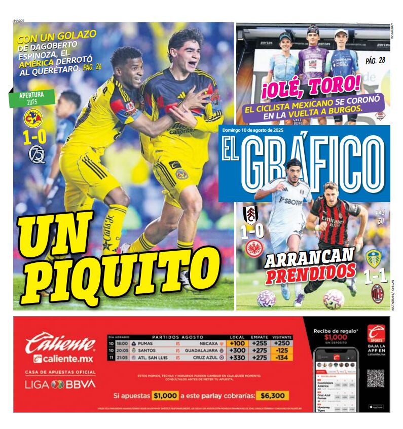 Portada El Gráfico | Domingo 10 de agosto 2025