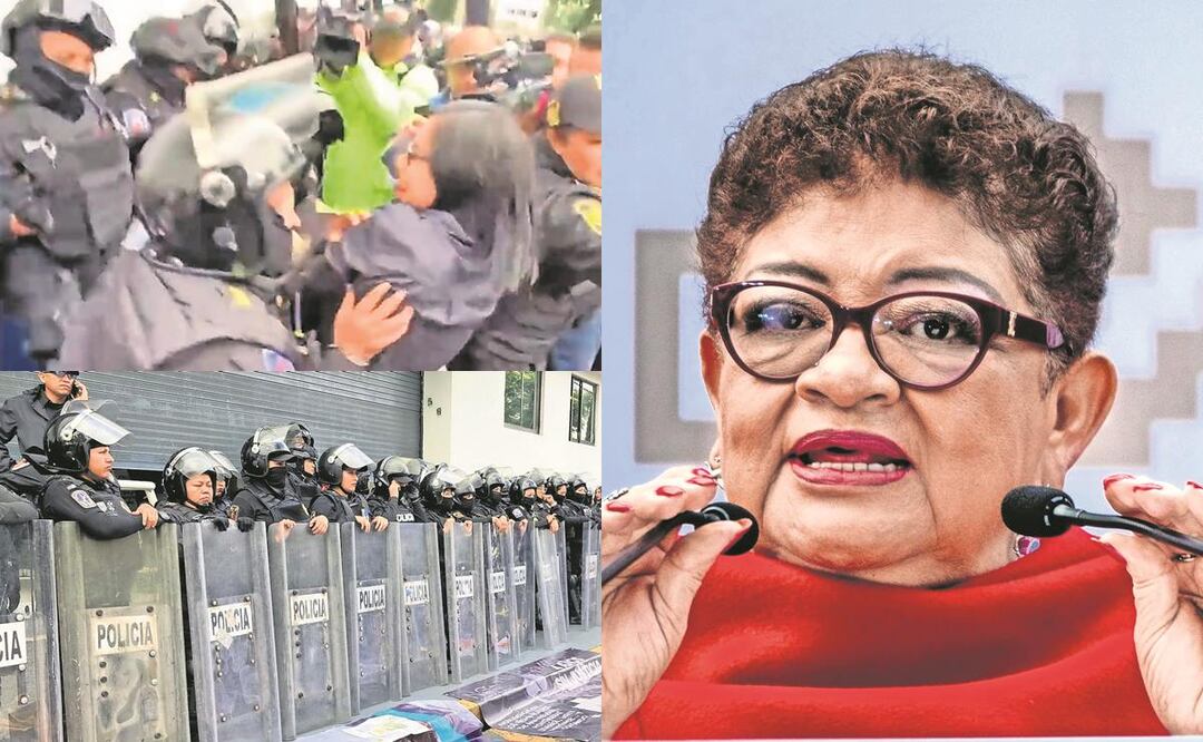 Feministas se manifiestan afuera de la FGJCDMX, exigen destitución de Ernestina Godoy