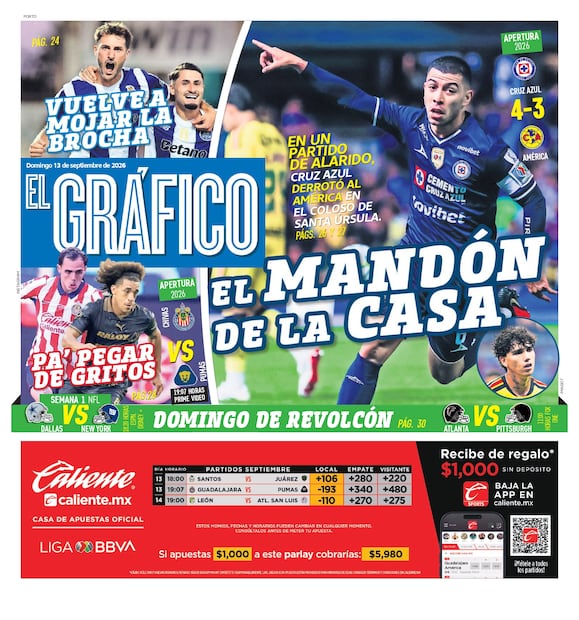 Portada El Gráfico | Domingo 13 de septiembre de 2026