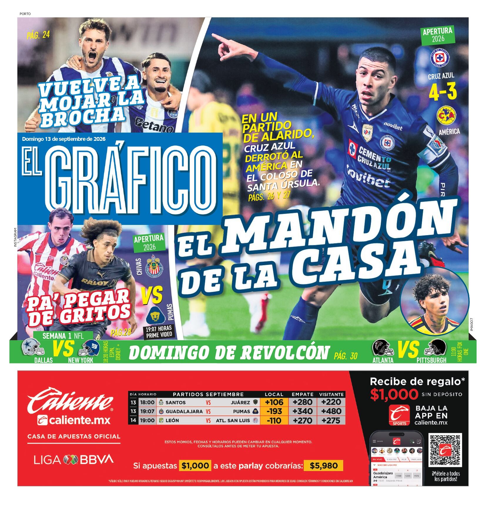 Portada El Gráfico | Domingo 13 de septiembre de 2026