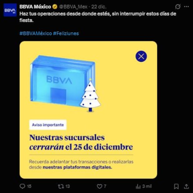 Imagen: Redes sociales (BBVA invita a sus usuarios a utilizar su App web bancaria )