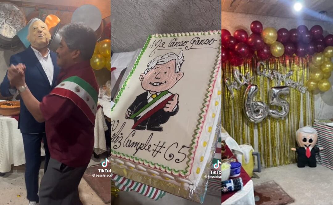 Don festeja cumple con temática de AMLO en Xochimilco