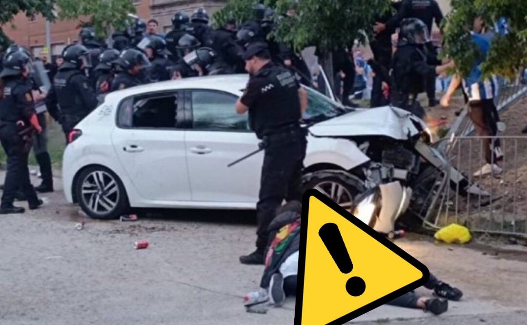 Atropellan a aficionados en el Espanyol vs Barcelona. Foto: (Especial)