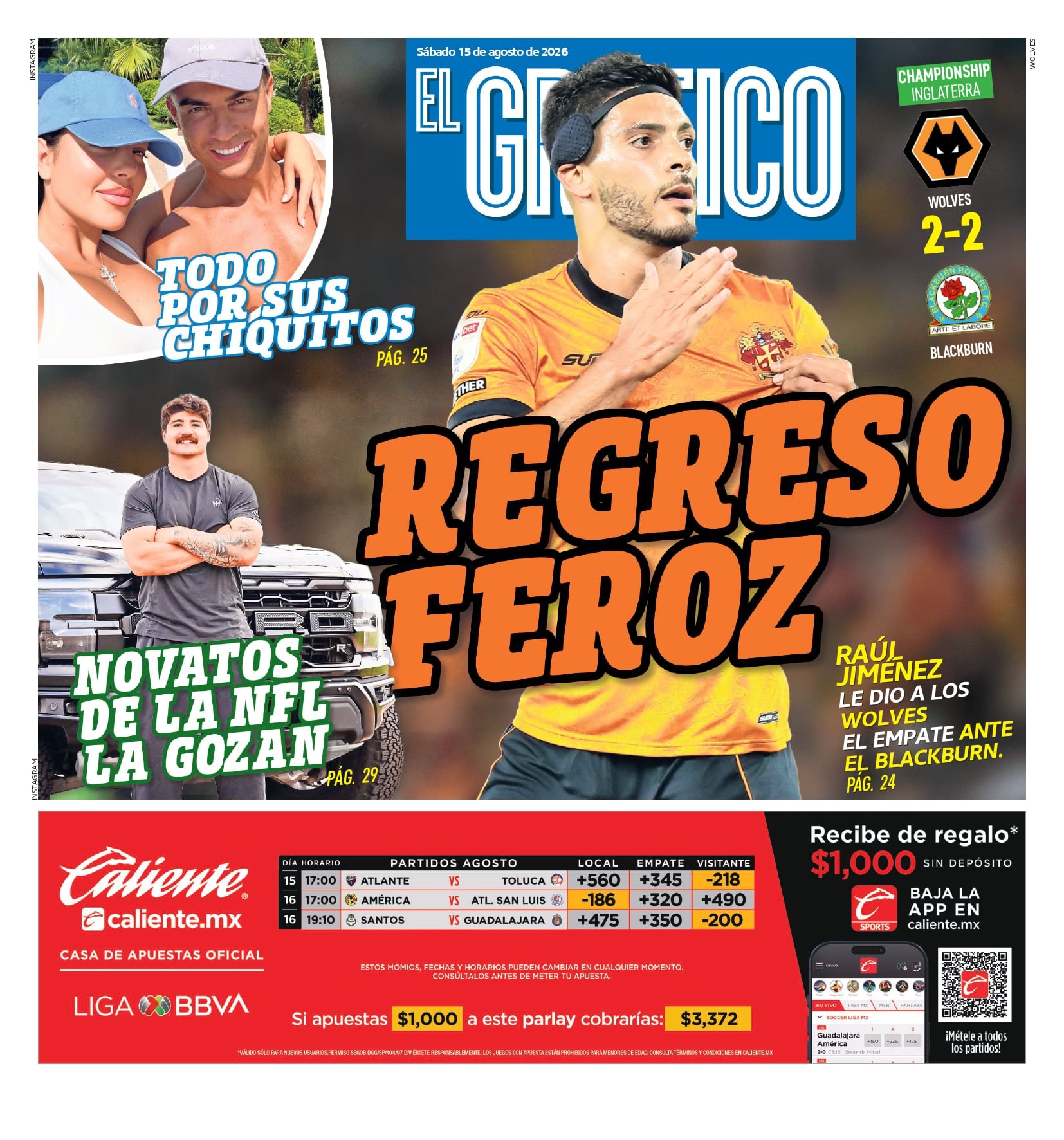 Portada El Gráfico | Sábado 15 de Agosto de 2026