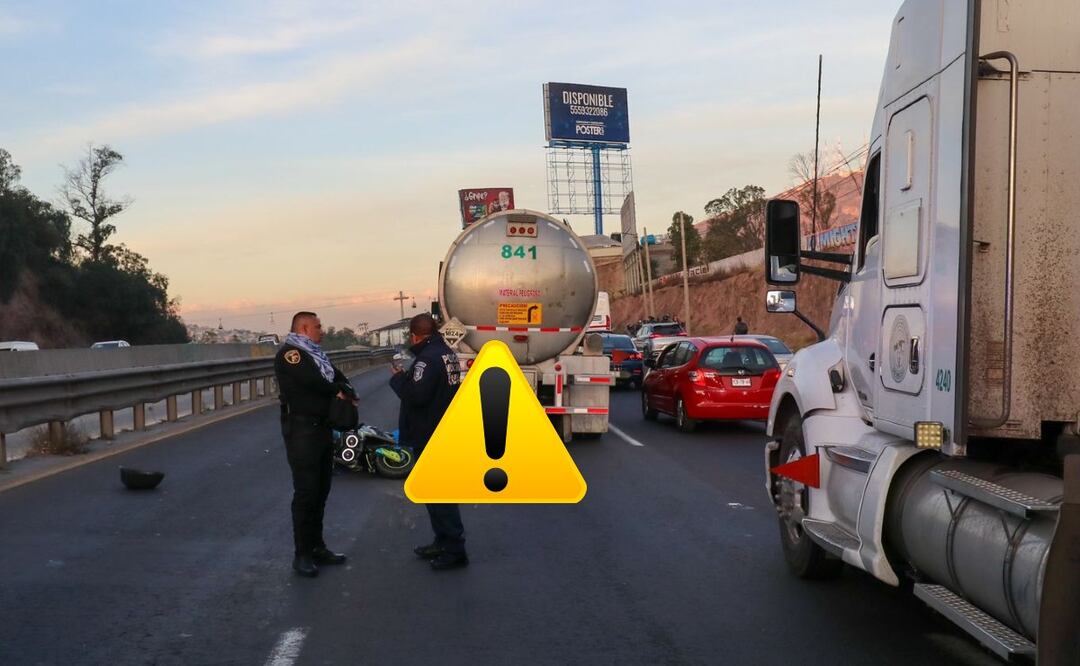 Impactante accidente cimbra la México-Pachuca, biker derrapa y muere de la peor forma