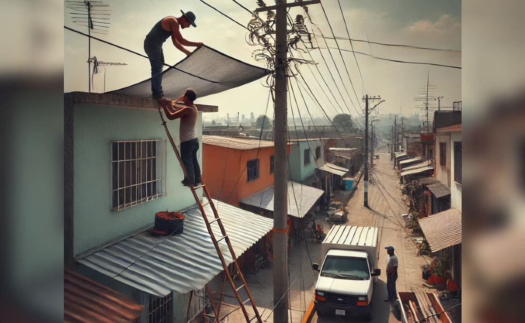 Su última chamba: Hombre coloca toldo y fallece electrocutado en Ecatepec