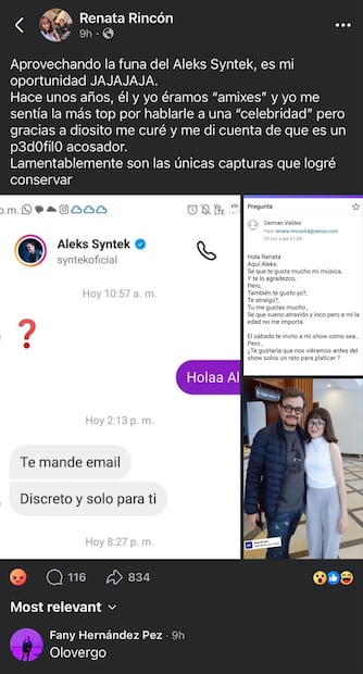 Post de Renata Rincón (Vía: Facebook)