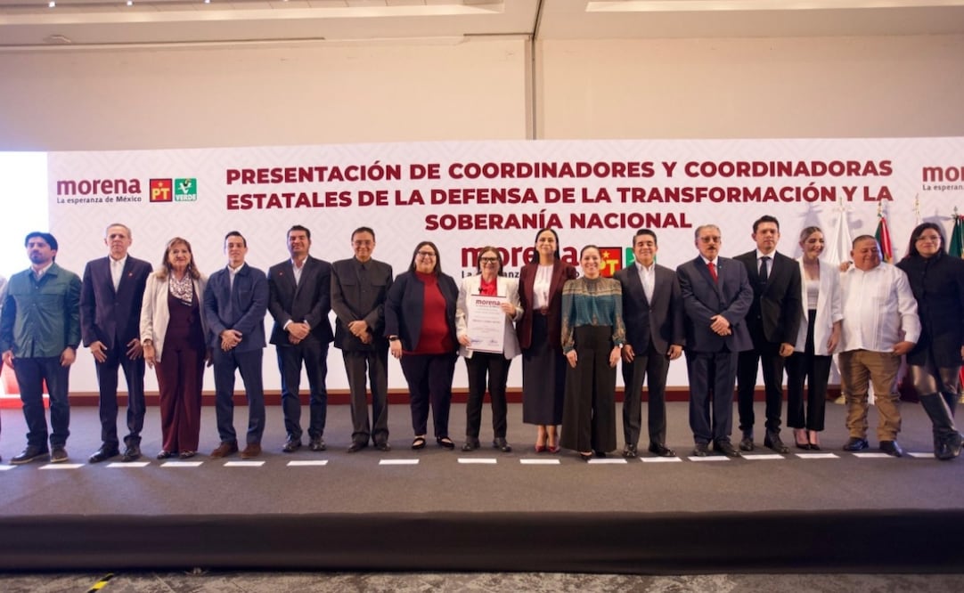 Morena designó a sus coordinadores estatales de la Defensa de la Transformación y la Soberanía Nacional en Querétaro, Santiago Nieto Castillo, y Sinaloa, Imelda Castro Castro. Foto: Especial