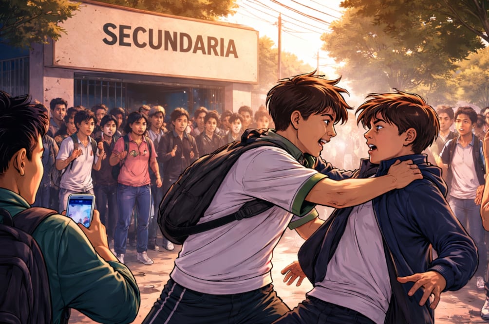 Riña escolar termina en tragedia: Estudiante pierde órganos tras ser apuñalado en Tláhuac (Foto: Creada con IA)