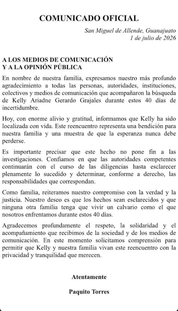 Comunicado familia Paquita la del Barrio (Vía: Instagram)
