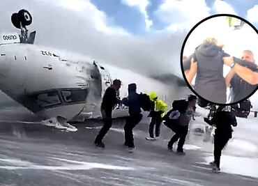 ¡Sustazo! Pasajero graba cómo fue la evacuación de avión accidentado en Toronto