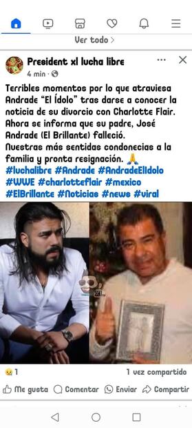 Desmienten muerte del padre de estrella de la WWE (Foto: Facebook)