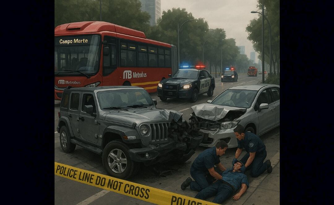 Borracha se estrella sobre Paseo de la Reforma y manda a 3 al hospital ¿Lograron detenerla? 
Imagen Ilustrativa: IA
