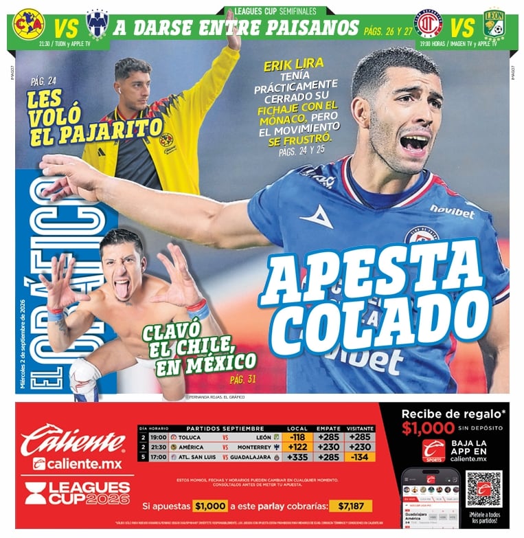Portada El Gráfico | Miércoles 2 de septiembre de 2026