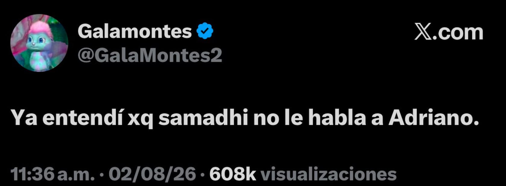 Post de Gala Montes (Vía: X)