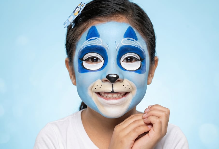 Maquillaje de Bluey (Foto: Creada con IA)