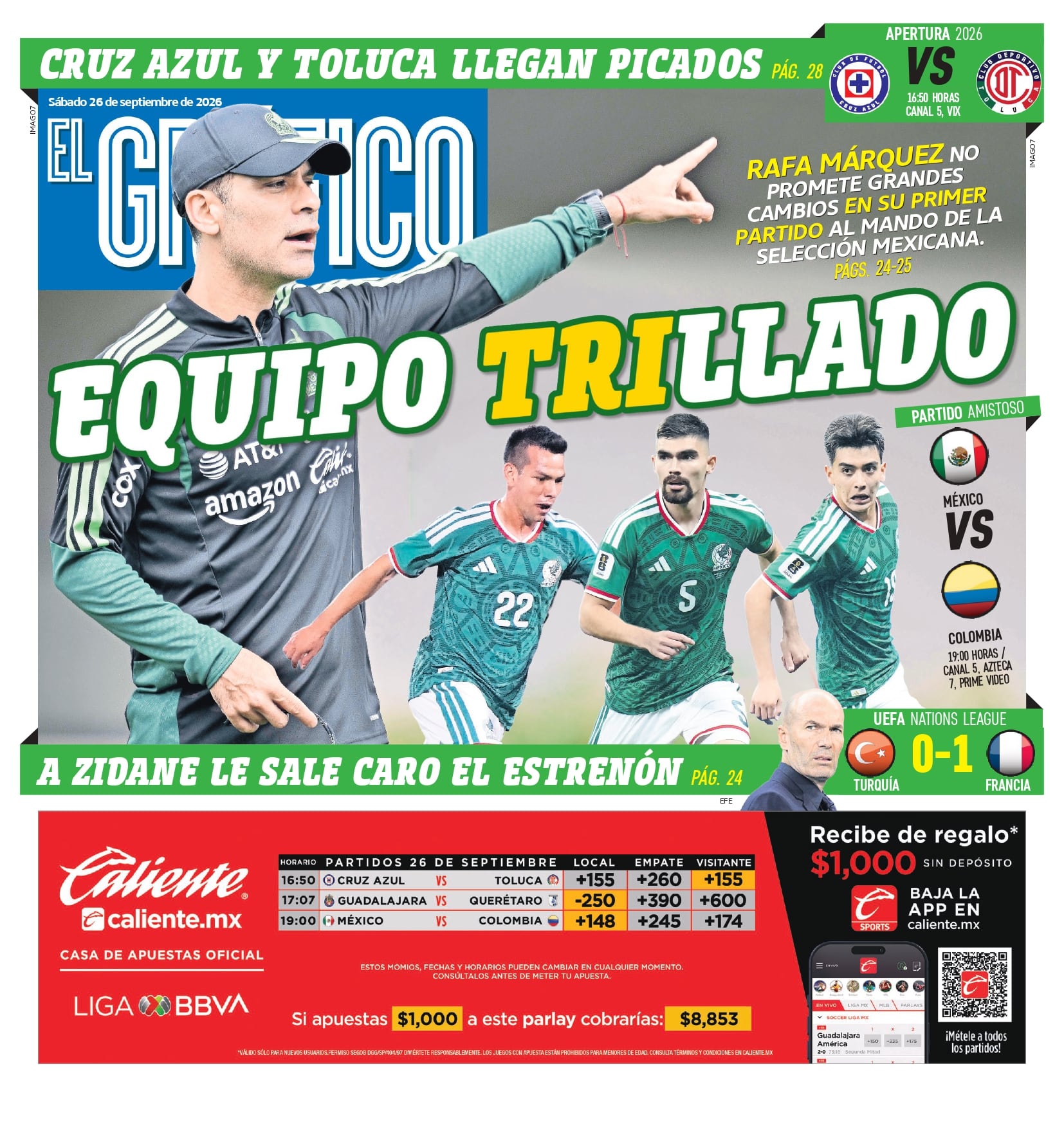 Portada El Gráfico | Sábado 26 de septiembre 2026