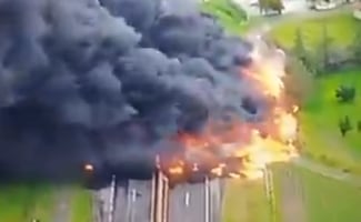 ¡Choque de fuego! Se registra una explosión de una pipa en la carretera federal México-Veracruz
