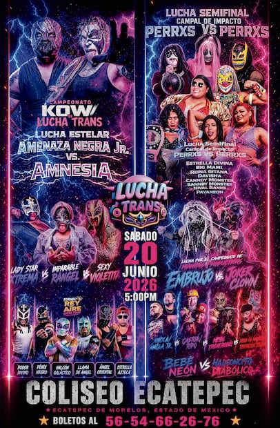 Lucha Trans llega a Ecatepec con Black Rainbow, una tercia que rompe barreras de género en la lucha libre y promete una función llena de diversidad (Foto: Especial)