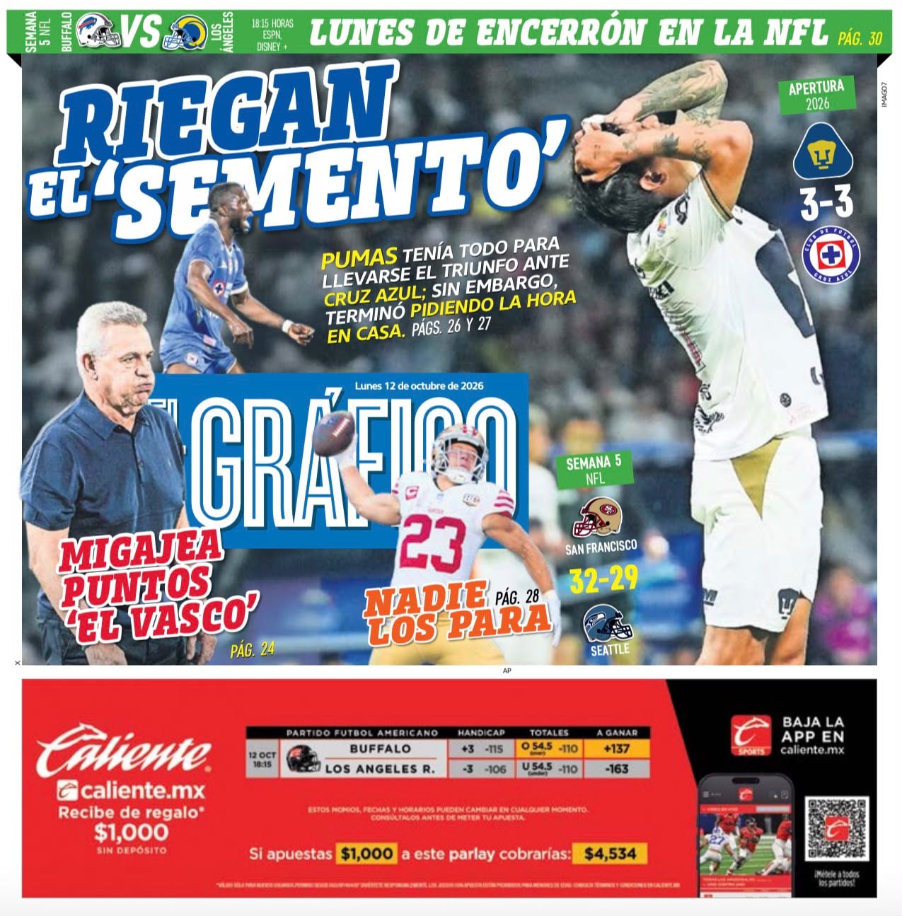 Portada El Gráfico | Lunes 12 de Octubre de 2026
