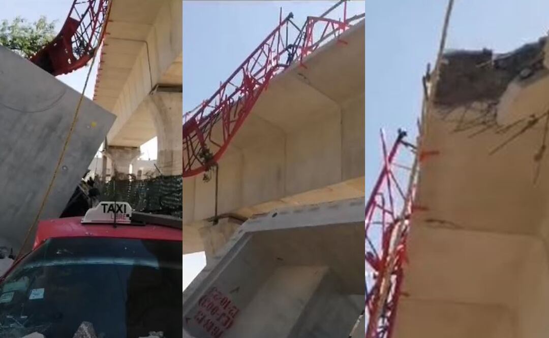 Colapsa parte de la estructura del Tren Interurbano, video capta el momento exacto