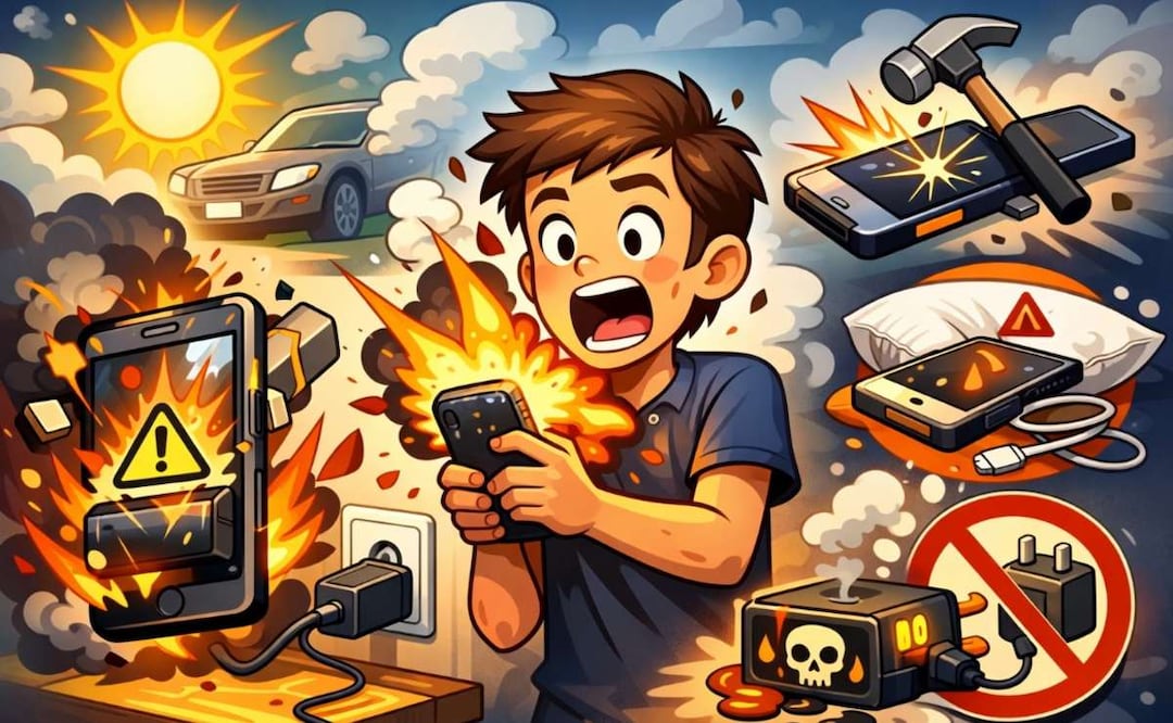 Razones por las que puede explotar tu celular y podrían causarte la muerte. Foto: (IA)
