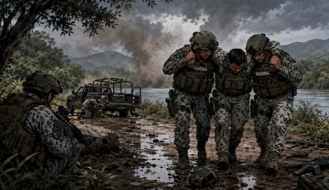 ¡Infierno en Sinaloa! Ataque con explosivos deja 10 agresores muertos y un marino sin vida