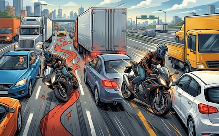 En moto, la imprudencia sale cara: zigzaguear no es saber manejar