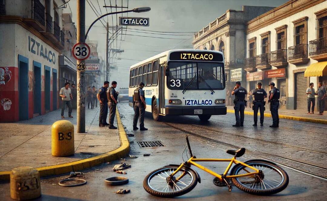 Camión de transporte público destroza a abuelito ciclista, en Iztacalco