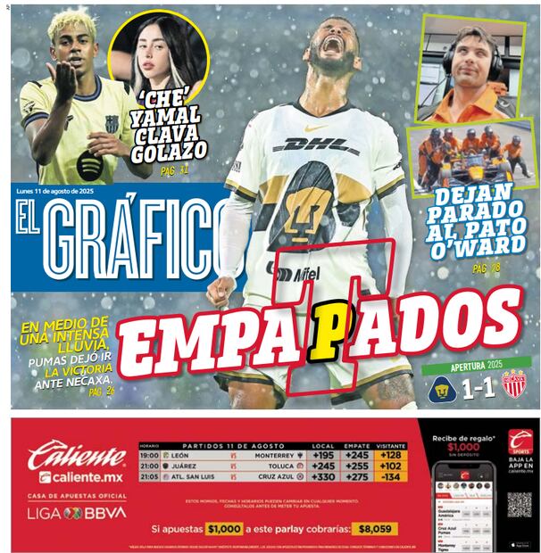 Portada El Gráfico | Lunes 11 de agosto 2025
