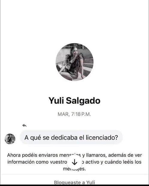 Mensaje de Yuli Salgado a colectivo (Vía: Redes)