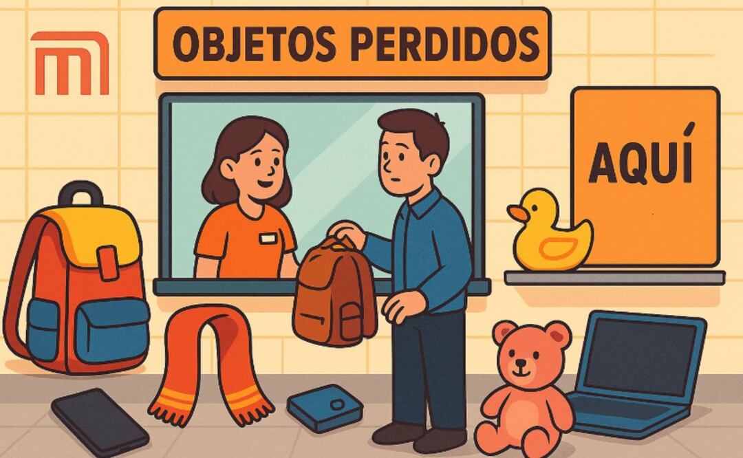 Oficina de Objetos Extraviados del Metro CDMX. Foto: (IA)