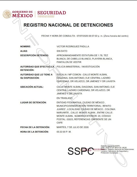 Detención de Víctor Rodríguez