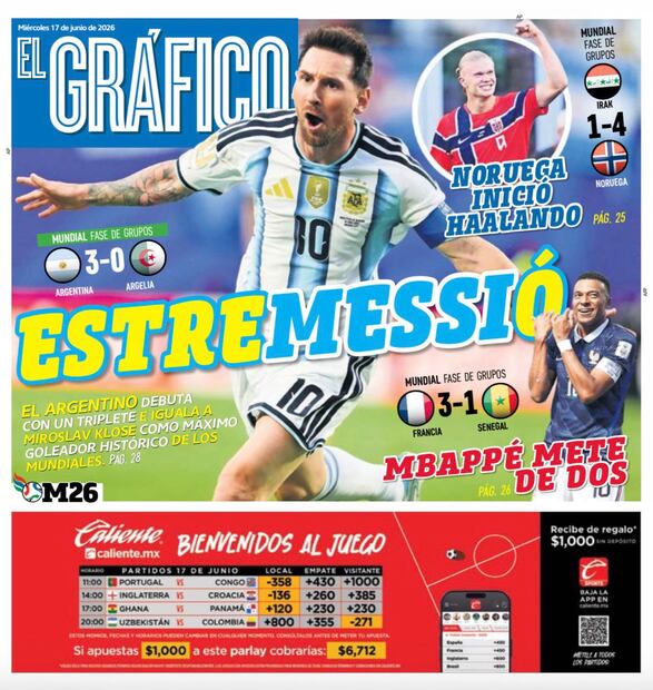 Portada El Gráfico | Miércoles 17 de Junio de 2026