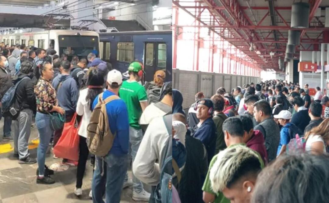 Avance lento en el Metro CDMX. Foto: (Redes Sociales)
