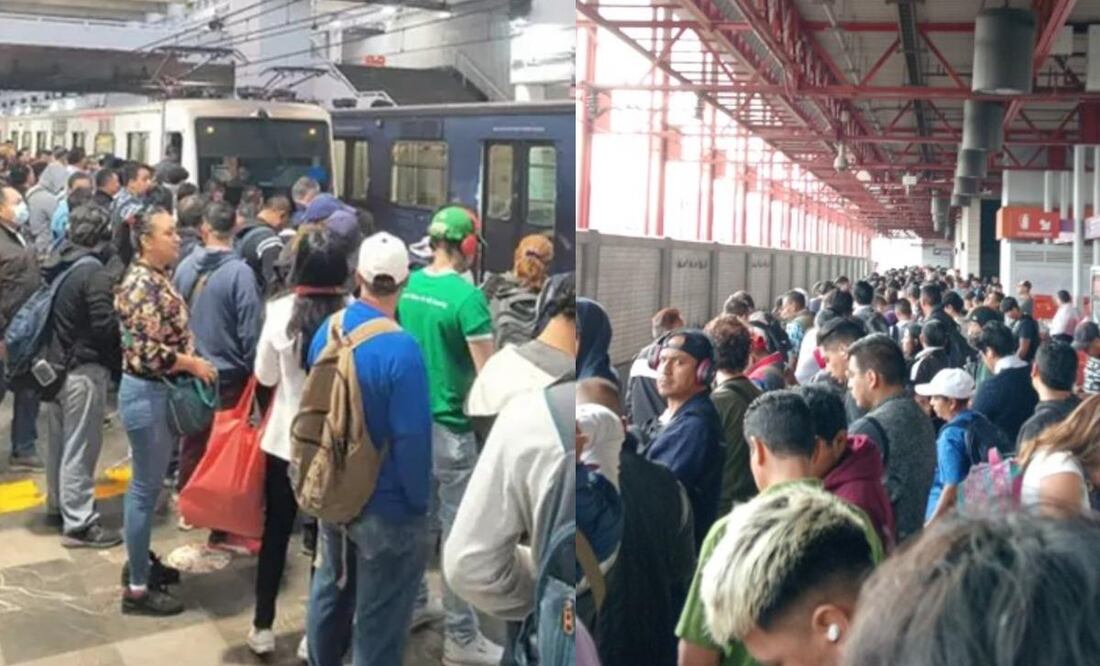 Avance lento en el Metro CDMX. Foto: (Redes Sociales)