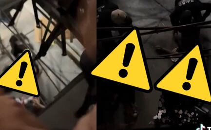 VIDEO: Momento exacto en que jóvenes caen de gradas en concierto de Quevedo