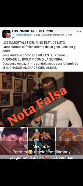 Desmienten muerte del padre de estrella de la WWE (Foto: Facebook)