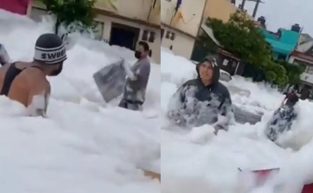 Espuma tóxica en Naucalpan (Foto: X)