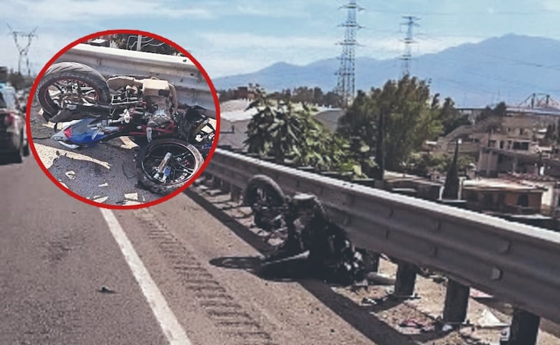 ¡Se le acabó el camino a Omar! Pierde el control de su moto en el Circuito Exterior Mexiquense