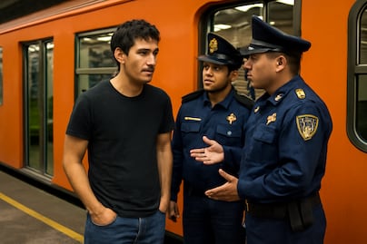 Policías lo interceptan en el metro por traer un gran pitón ¿Qué hacía con eso?