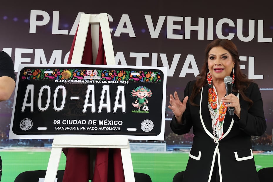 Foto: Especiales (Placa conmemorativa del Mundial 2026 con la mascota)