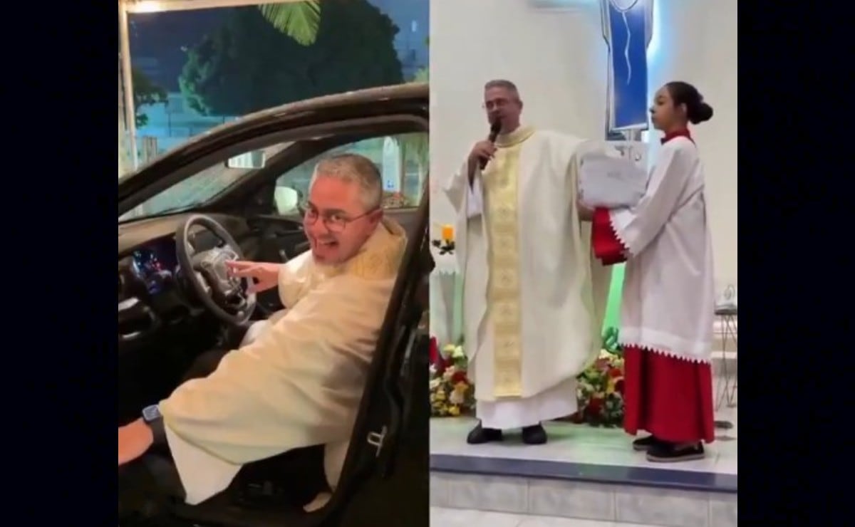 VIDEO: Sacerdote hace milagro y gana rifa organizada por su iglesia, se ganó un auto
