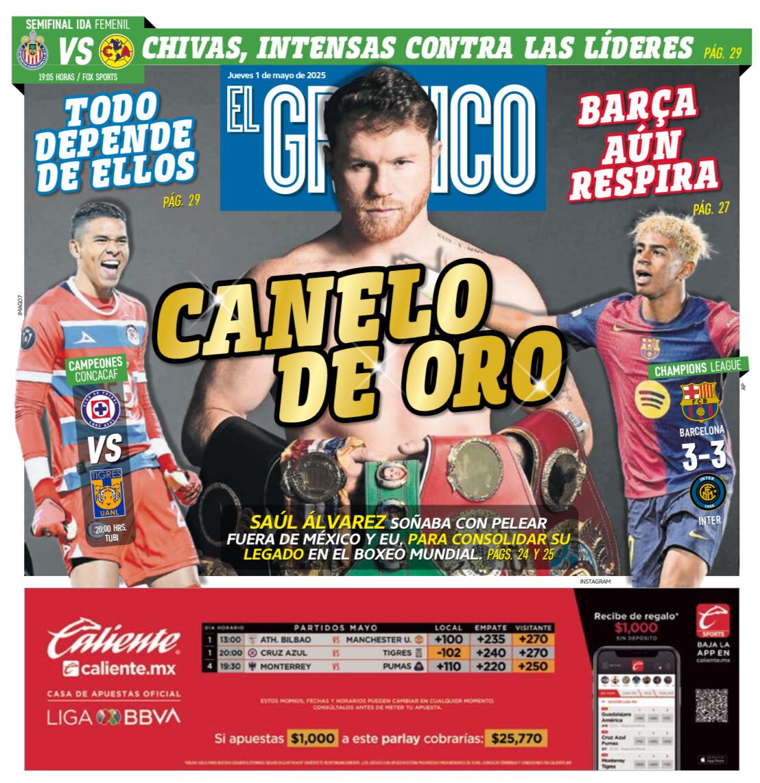 Portada El Gráfico | Jueves 1 de mayo 2025