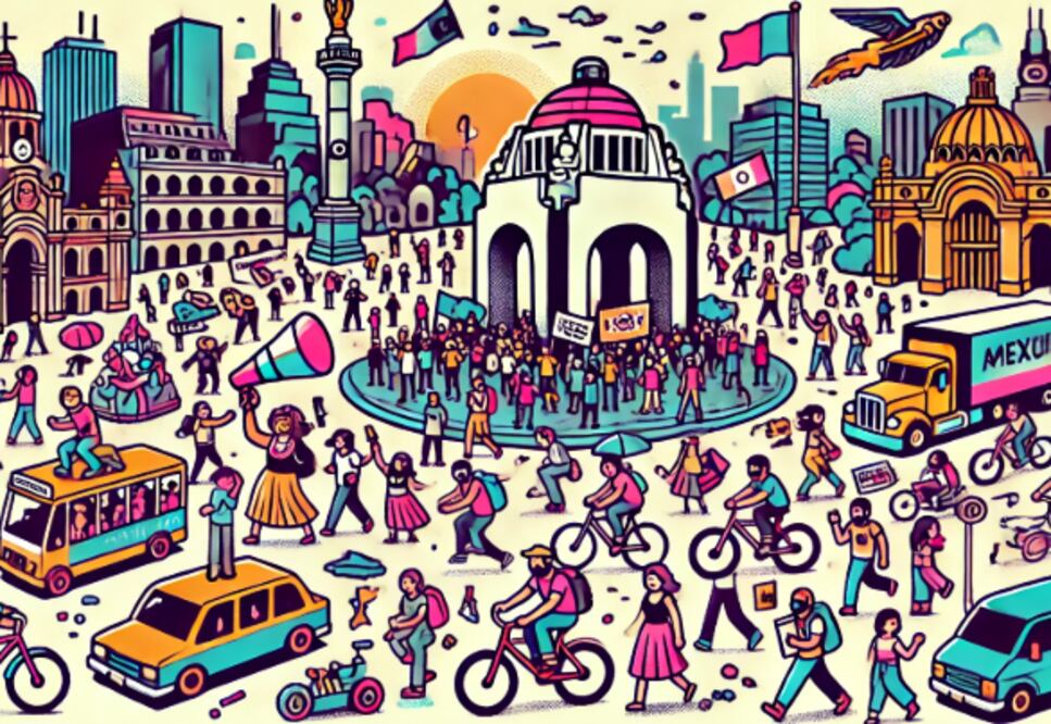 Tráfico en la CDMX (Foto: Creada con IA)