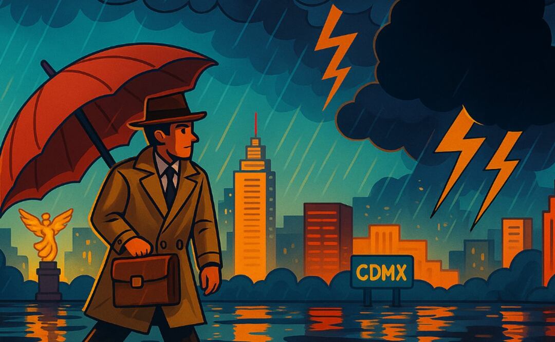 Lluvias en CDMX (Foto: Creada con IA)