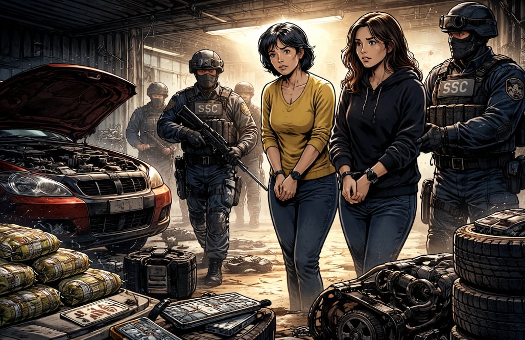 Desmantelan célula criminal que robaba autos en tres alcaldías de la CDMX (Foto: Creada con IA)