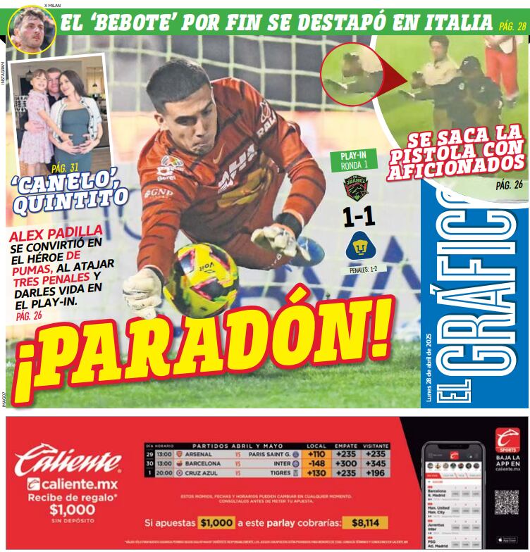Portada El Gráfico  Lunes 28 de abril 2025